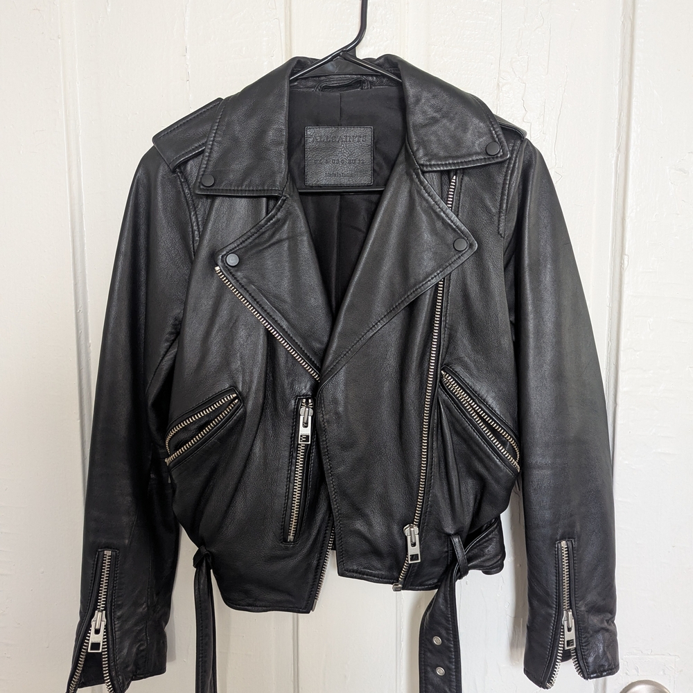 AllSaints Balfern Leather Jacket Size 0
